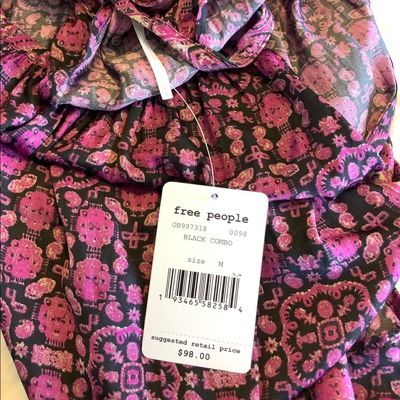 NWT Free People silky Boho Dress *3 - Picture 7 of 7